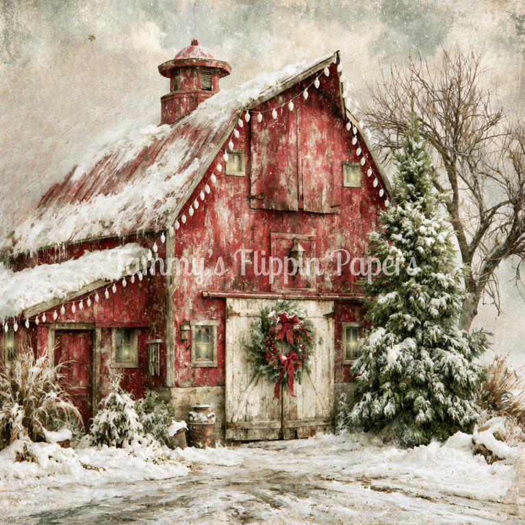 Christmas at the Red Barn Tissue Paper - Flippin Furniture