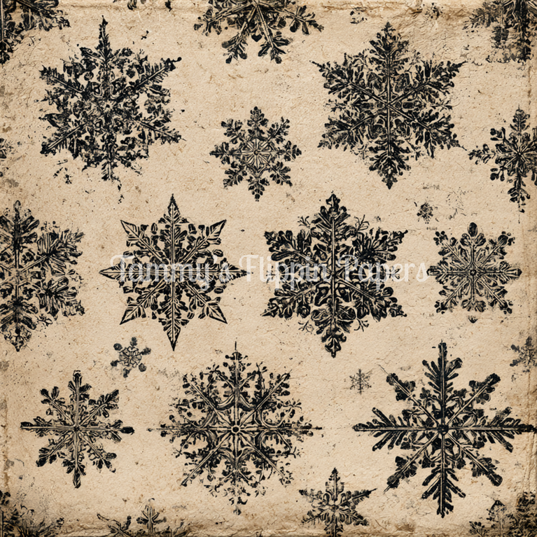 Cream & Black Snowflake Background Tissue Paper - Flippin Furniture