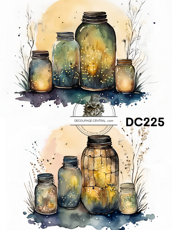 Fireflies in Jars Duo (DC225)- Decoupage Central