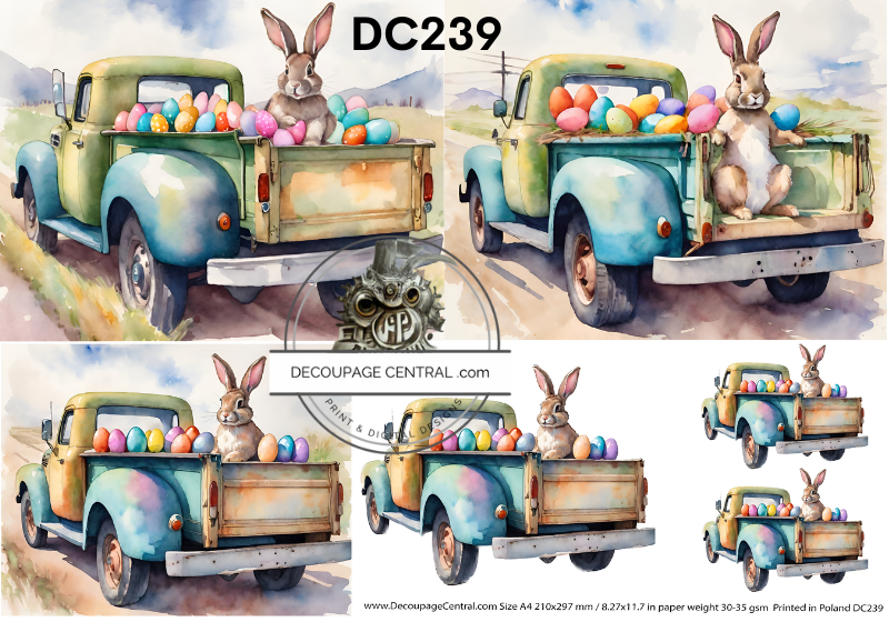 Easter Delivery Multi Rice Paper (DC239) - Decoupage Central