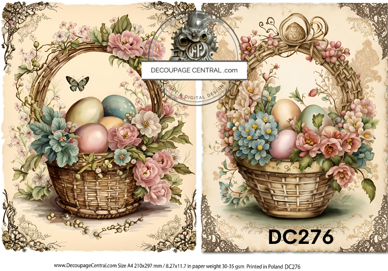 Easter Baskets Rice Paper (DC276)- Decoupage Central