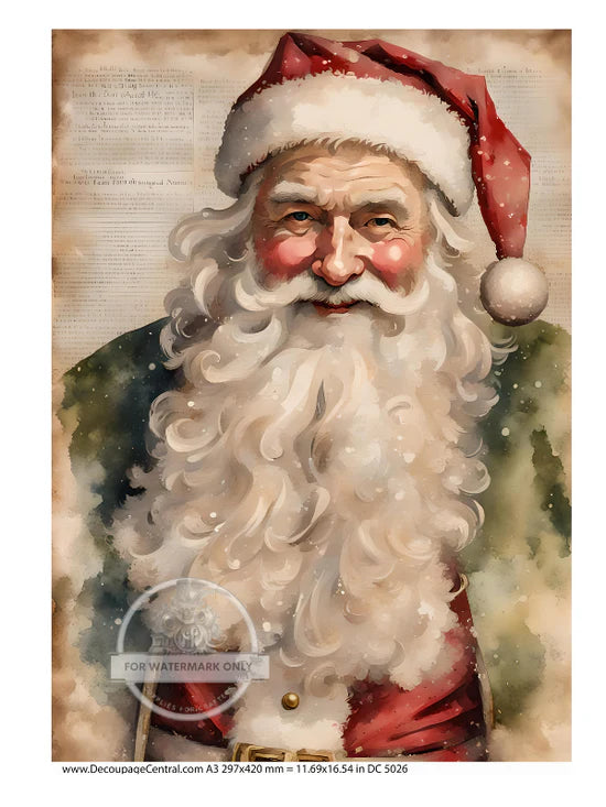 Jolly St. Nick Rice Paper (DC5026) - Decoupage Central