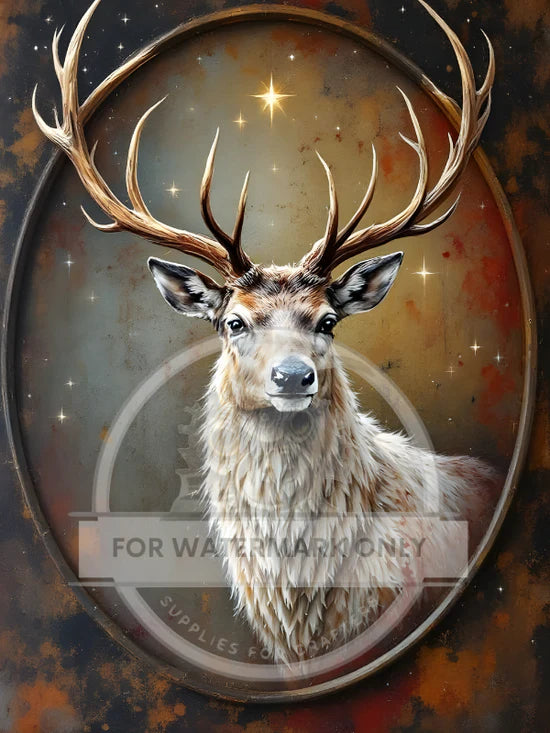 Patina Stag Portrait Decoupage Paper (DC5100) - Decoupage Central