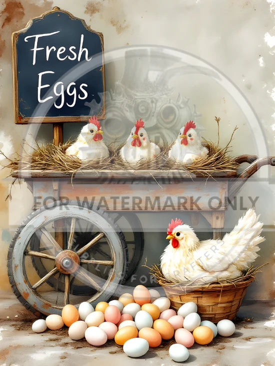 Fresh Eggs Rice Paper (DC722) - Decoupage Central