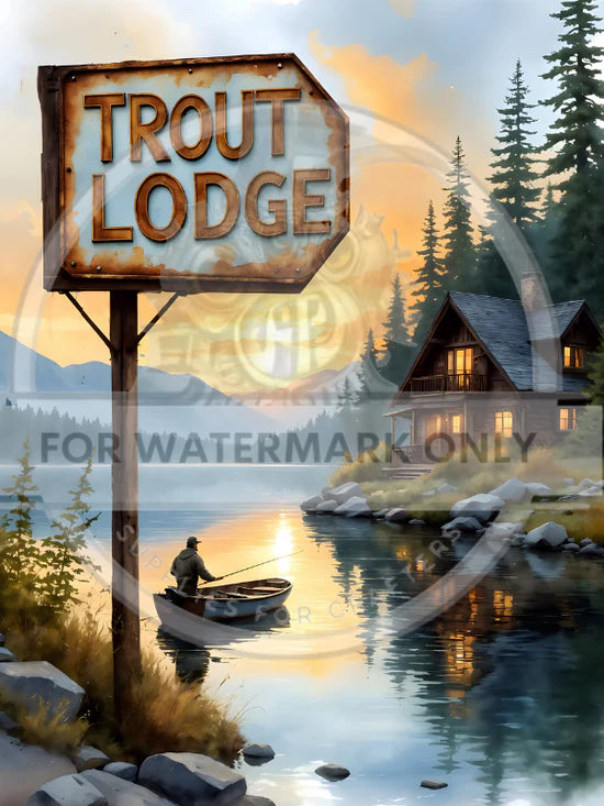 The Trout Lodge Rice Paper (DC728)- Decoupage Central