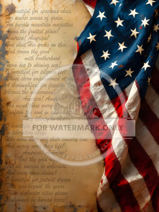 America the Beautiful Rice Paper (DC738) - Decoupage Central