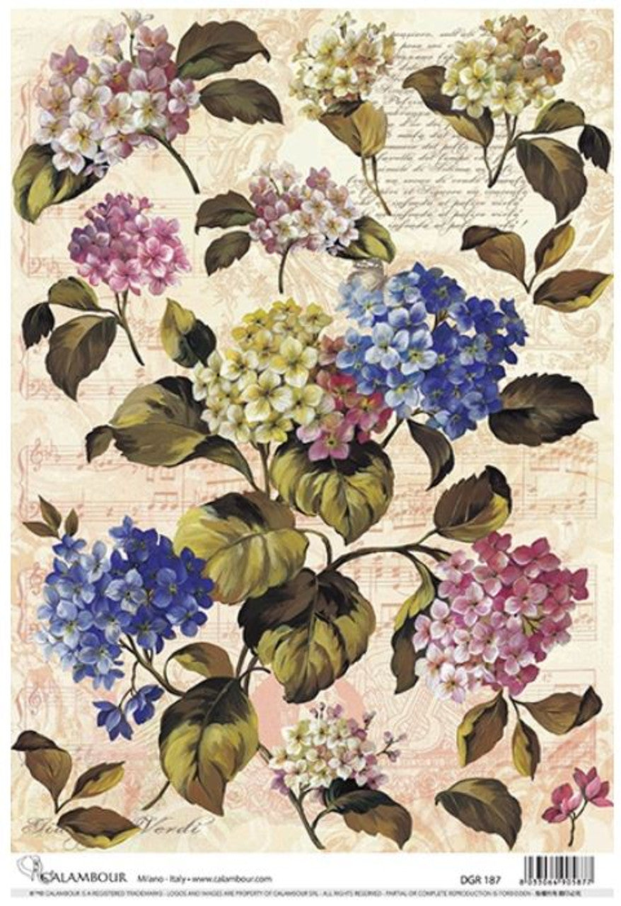 Bundles of Hydrangeas Rice Paper (DGR 187) - Calambour