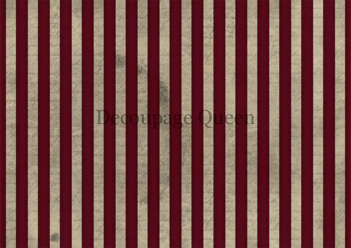 Dainty and the Queen - Red Stripes Rice Paper