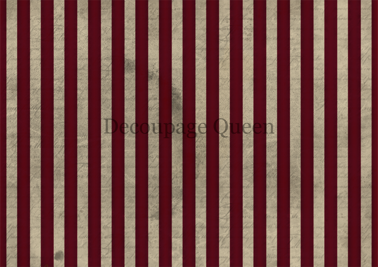 Dainty and the Queen - Red Stripes Rice Paper