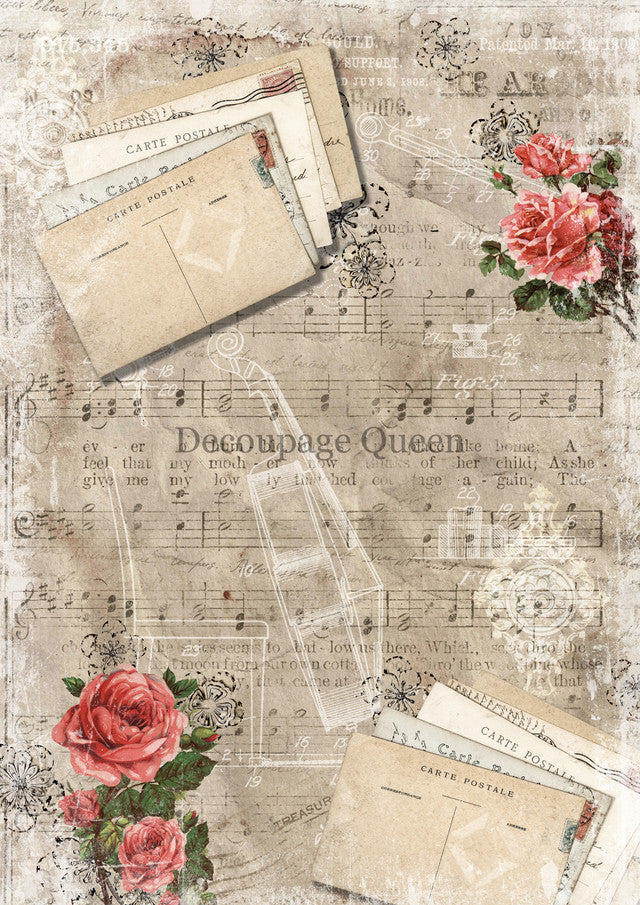 Autumn Violin Background Rice Paper - Decoupage Queen