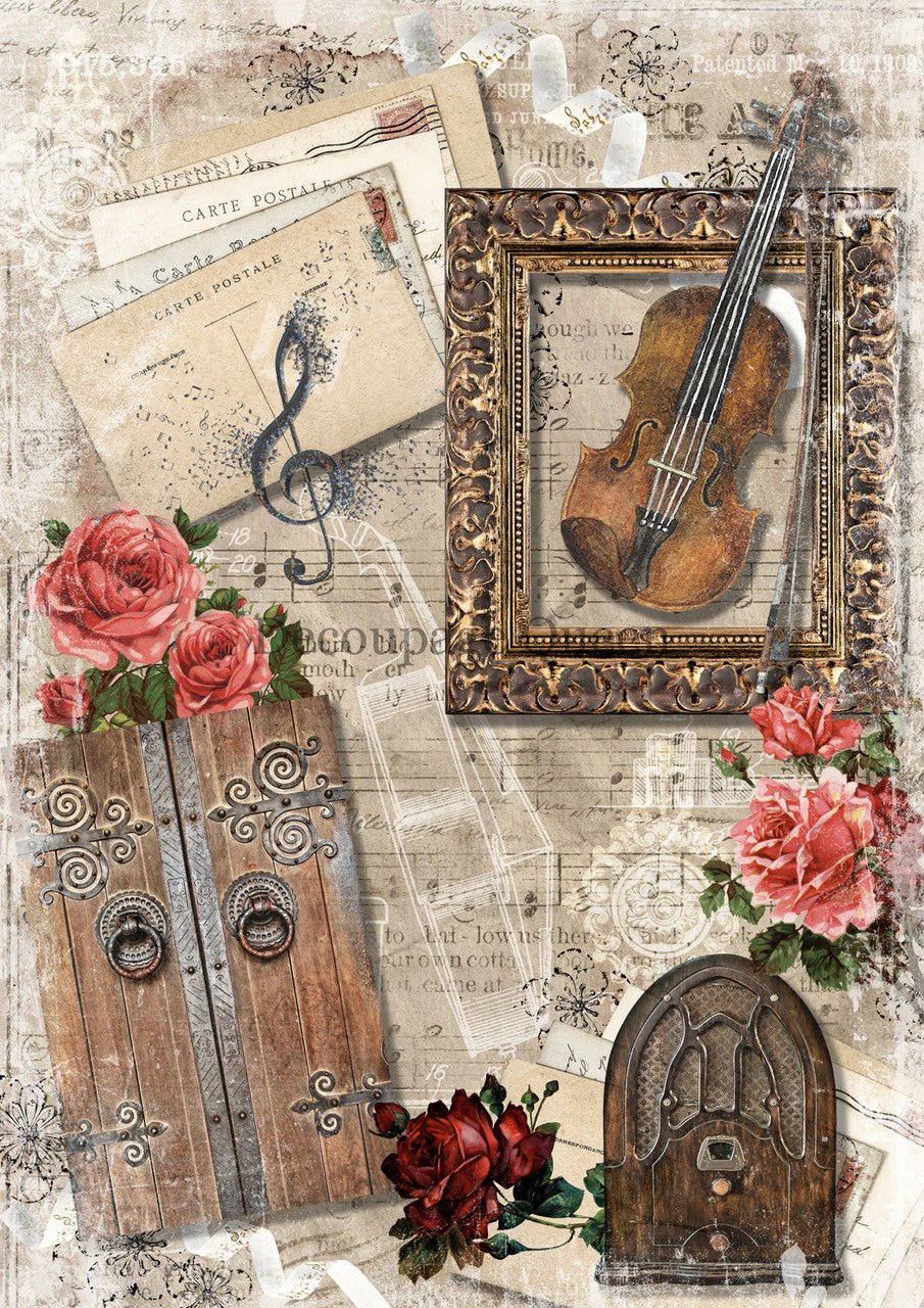 Autumn Violin Rice Paper - Decoupage Queen