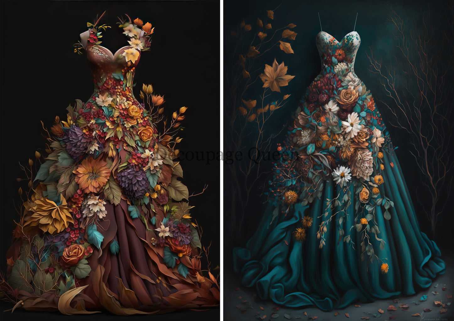 Autumn Gowns Rice Paper- Decoupage Queen