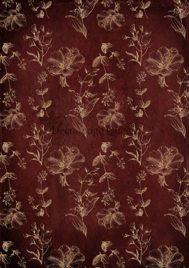 Red & Gold Floral - Decoupage Queen
