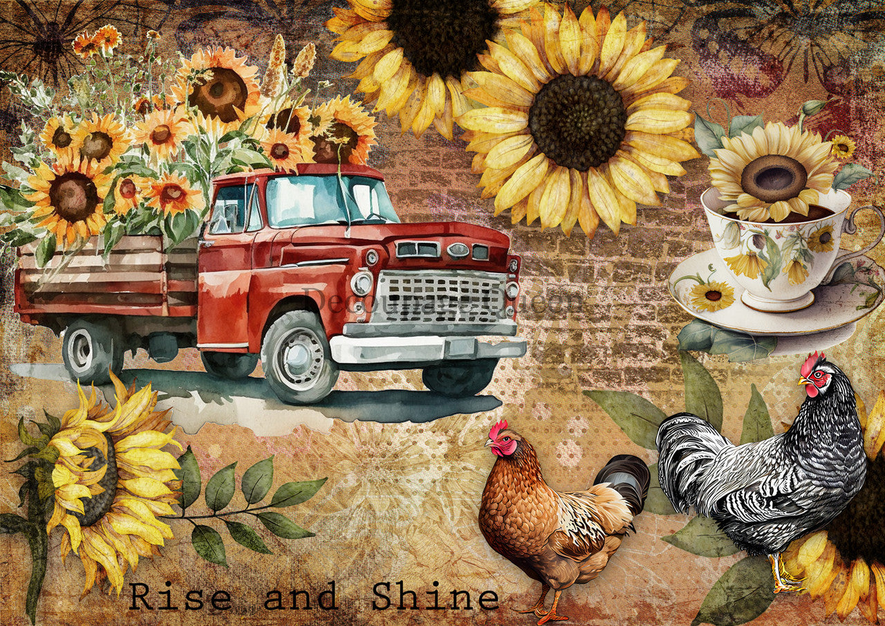 Rise & Shine Rice Paper - Decoupage Queen