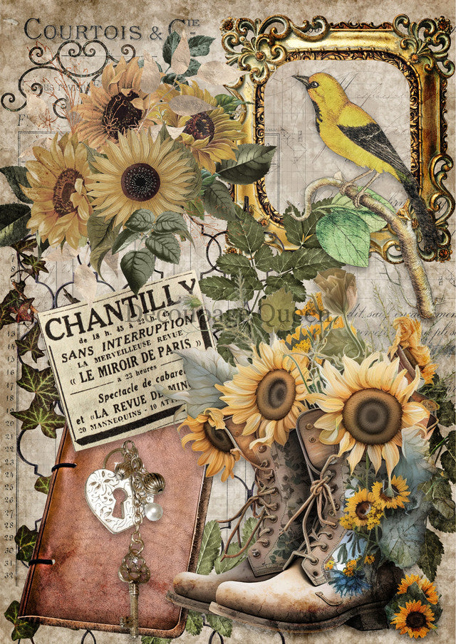 Garden Boots Rice Paper - Decoupage Queen