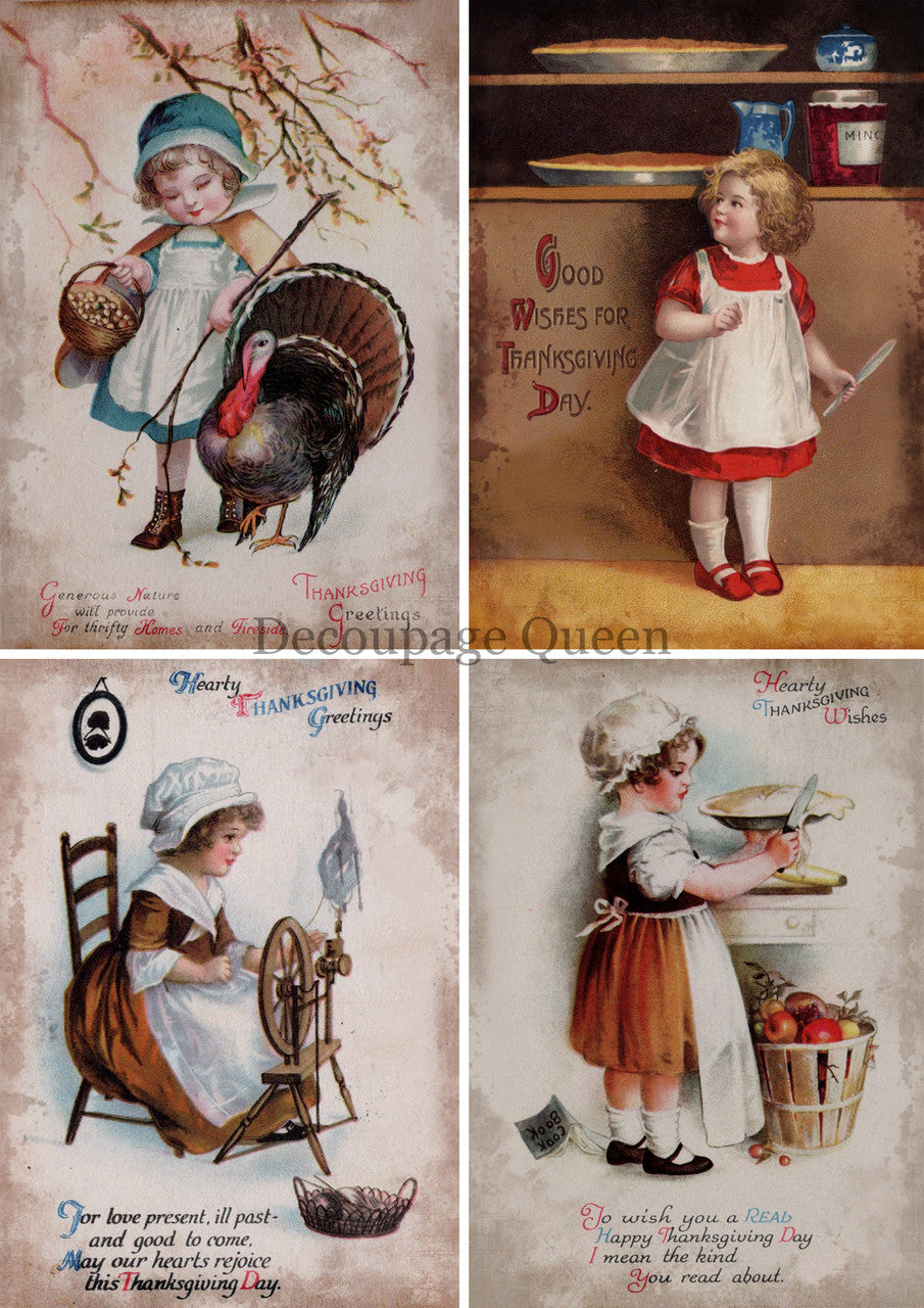 Thanksgiving Greetings Rice Paper (Ltd. Edition) - Decoupage Queen