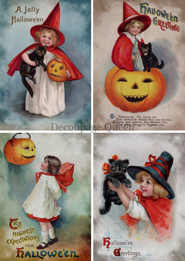 Four Little Witches Rice Paper (Ltd. Edition) - Decoupage Queen
