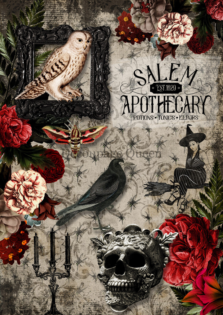 Salem Apothecary Rice Paper - Decoupage Queen