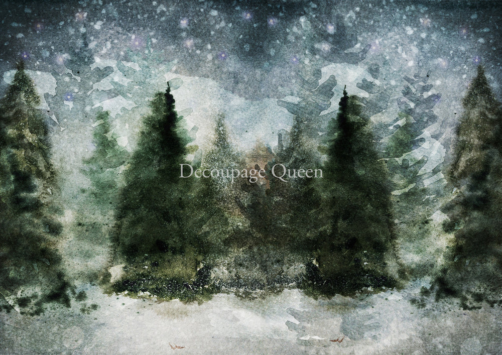 Winter Trees Rice Paper - Decoupage Queen