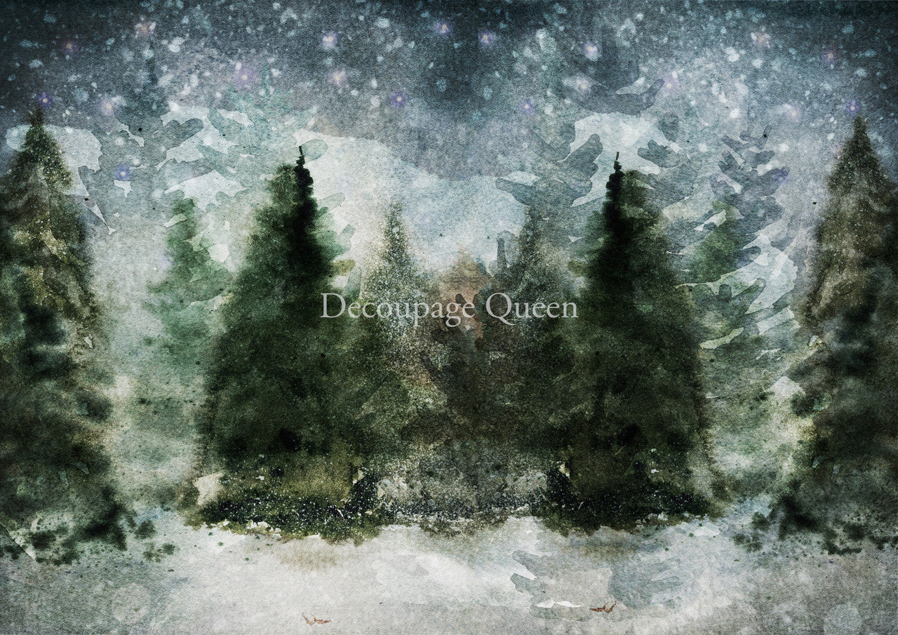 Winter Trees Rice Paper - Decoupage Queen