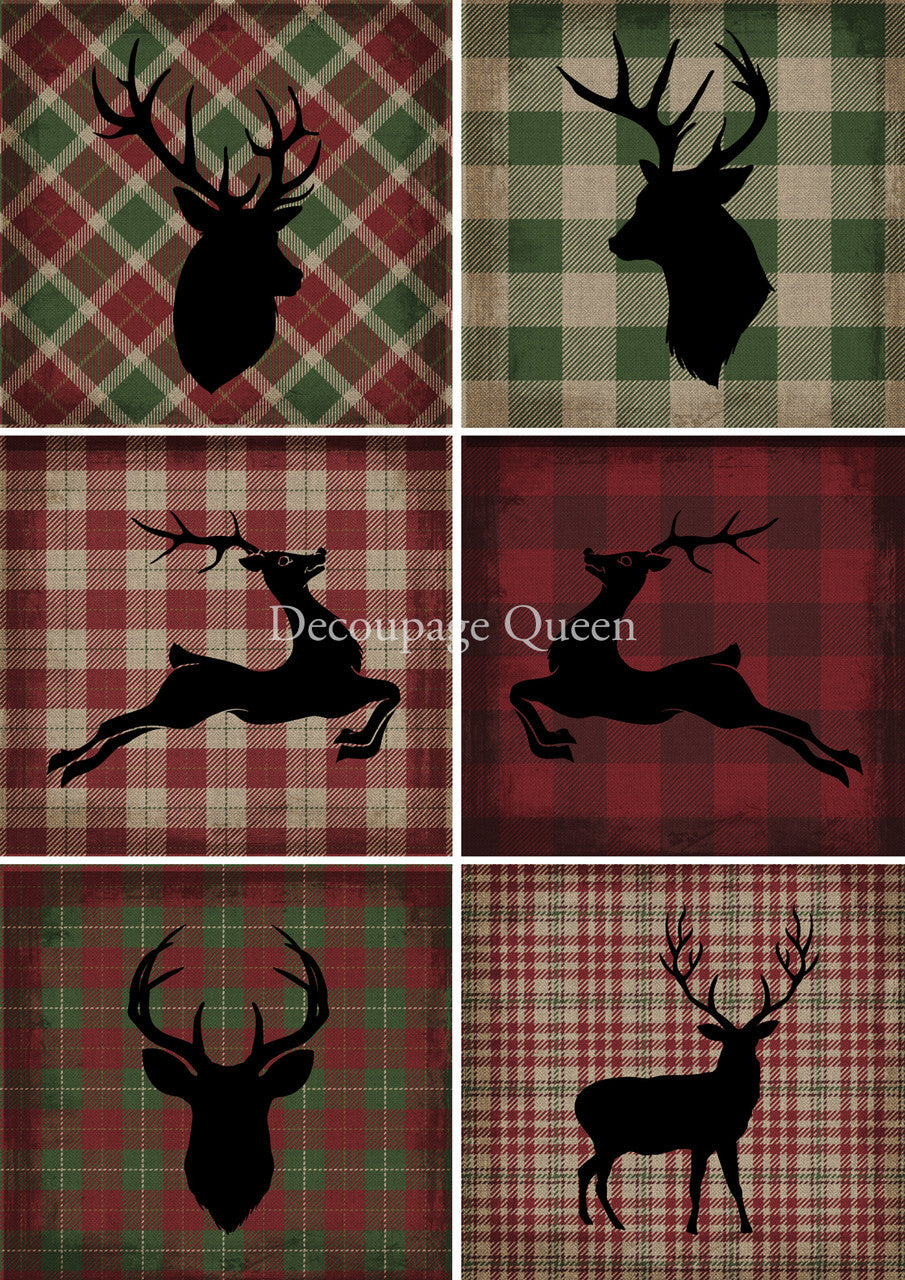 Christmas Plaid Rice Paper- Decoupage Queen