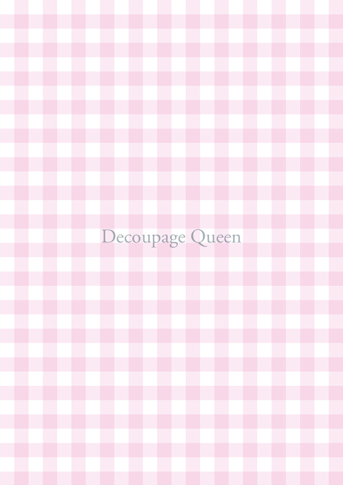 Pink Gingham Rice Paper - Decoupage Queen