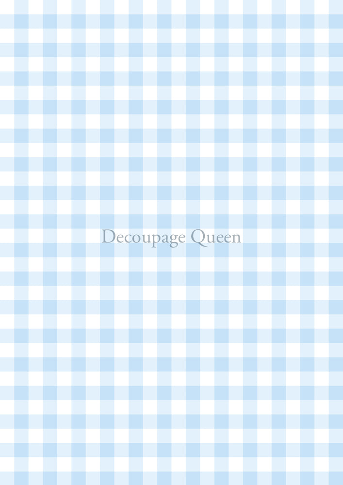 Blue Gingham Rice Paper - Decoupage Queen