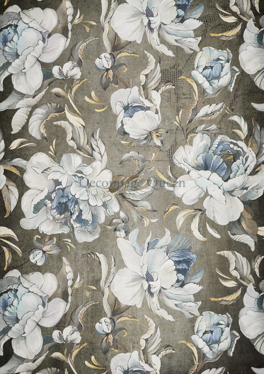 Blue Peonies Rice Paper - Decoupage Queen