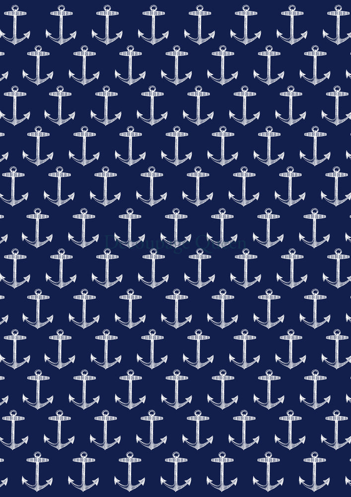Patterned Anchors Rice Paper - Decoupage Queen