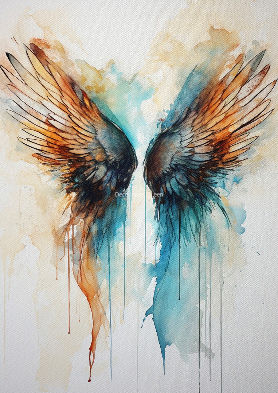 Andy Skinner - Watercolor Wings I Rice Paper - Decoupage Queen