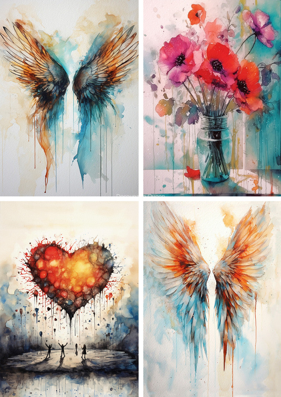 Andy Skinner - Wings & More Four Pack Rice Paper - Decoupage Queen