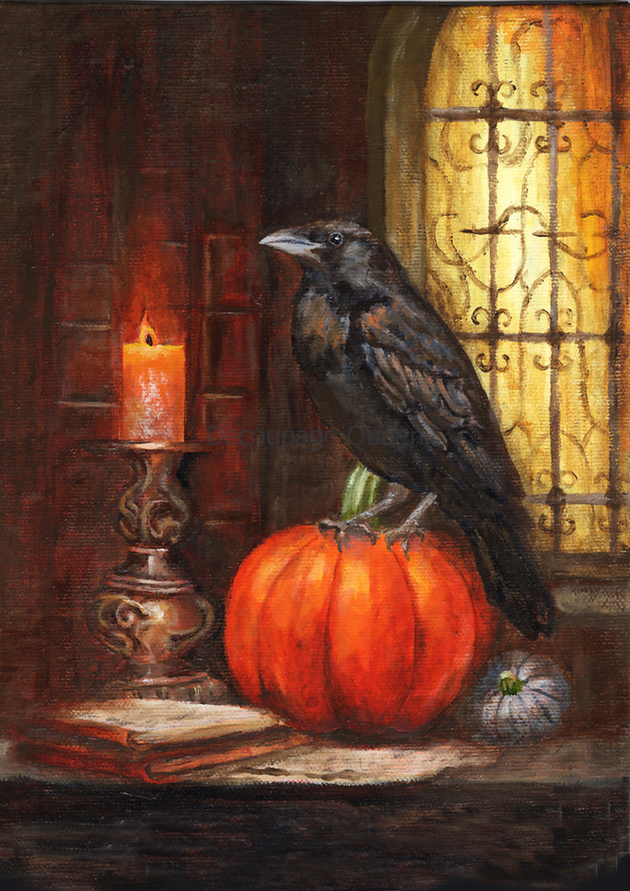 Teresa Rene Art - Gothic Raven Rice Paper