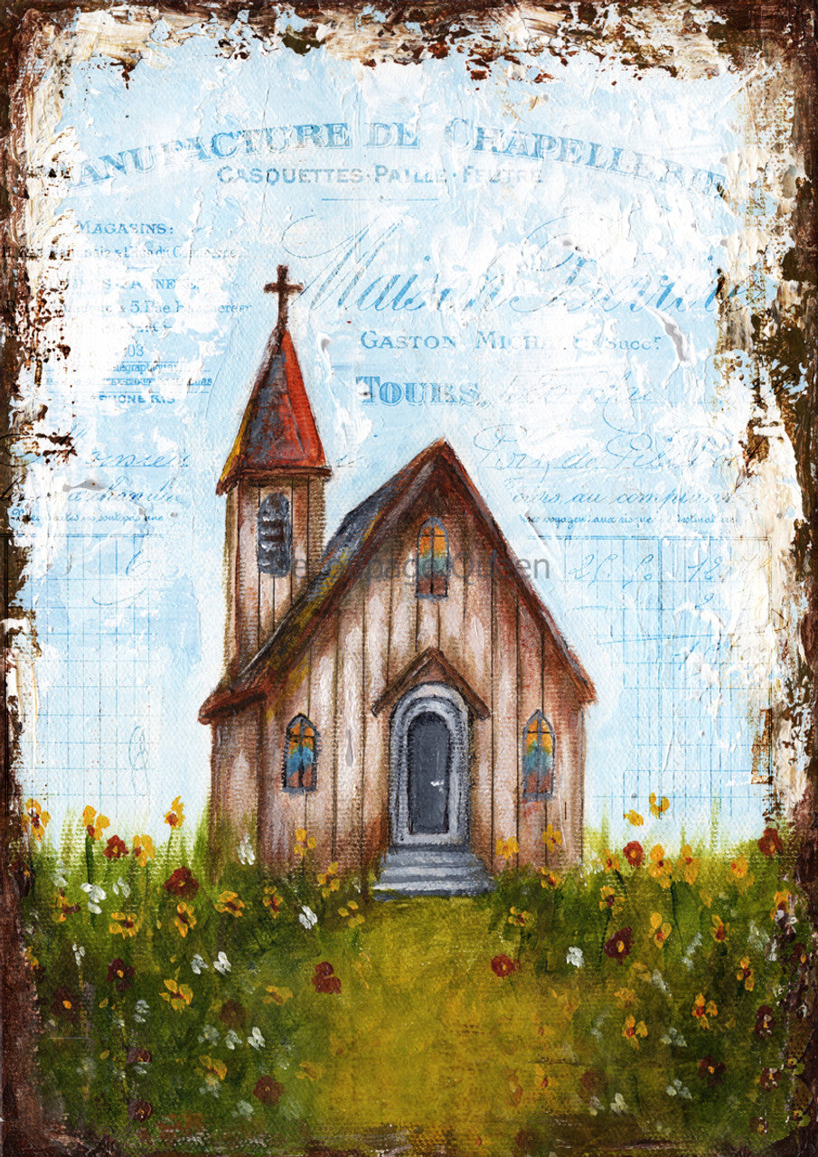Teresa Rene Art - The Wedding Chapel Rice Paper