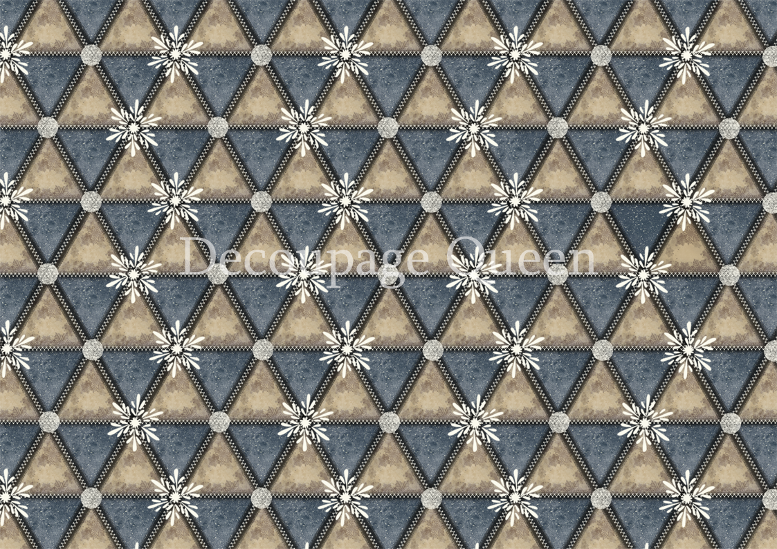 Dainty and the Queen, Geometric Winter Rice Paper