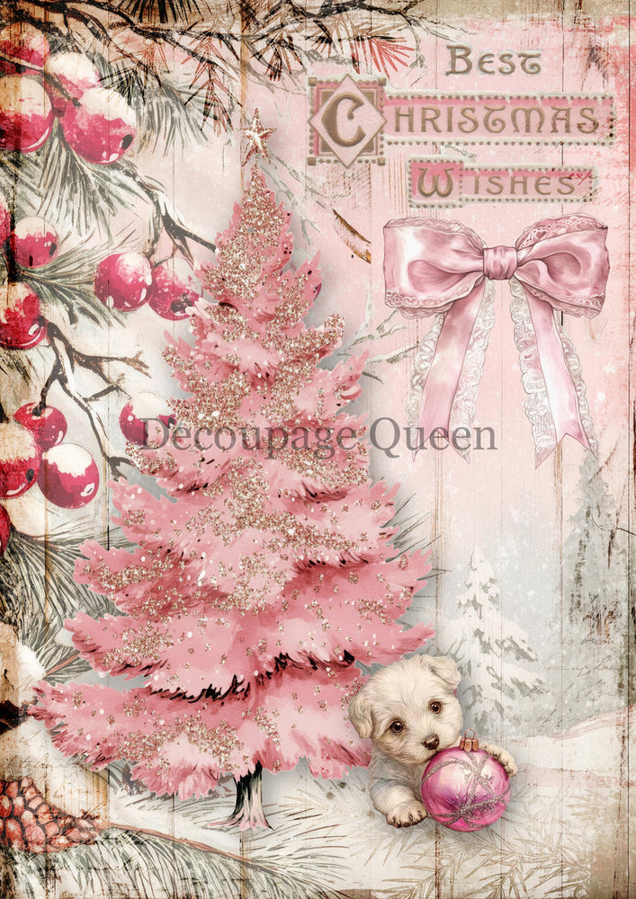Best Christmas Wishes Rice Paper - Decoupage Queen