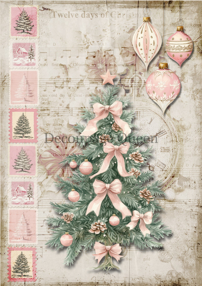 Pink Trimmings Rice Paper - Decoupage Queen