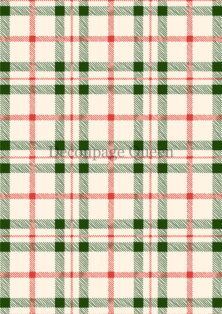Christmas Plaid Rice Paper - Decoupage Queen