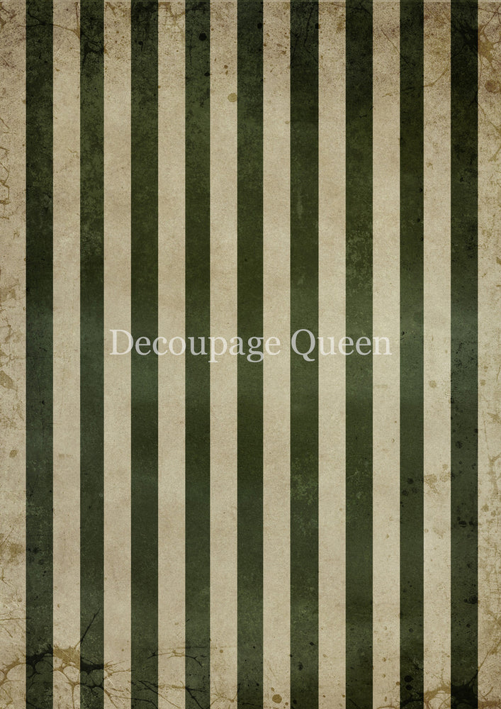 Mossy Stripes Rice Paper - Decoupage Queen