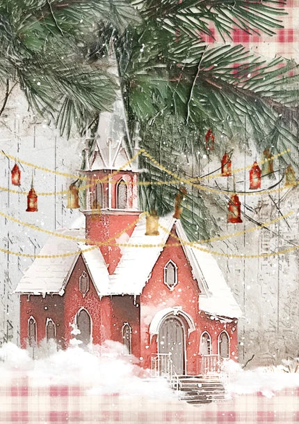 Ellen J. Goods - Woodland Chapel Rice Paper - Decoupage Queen