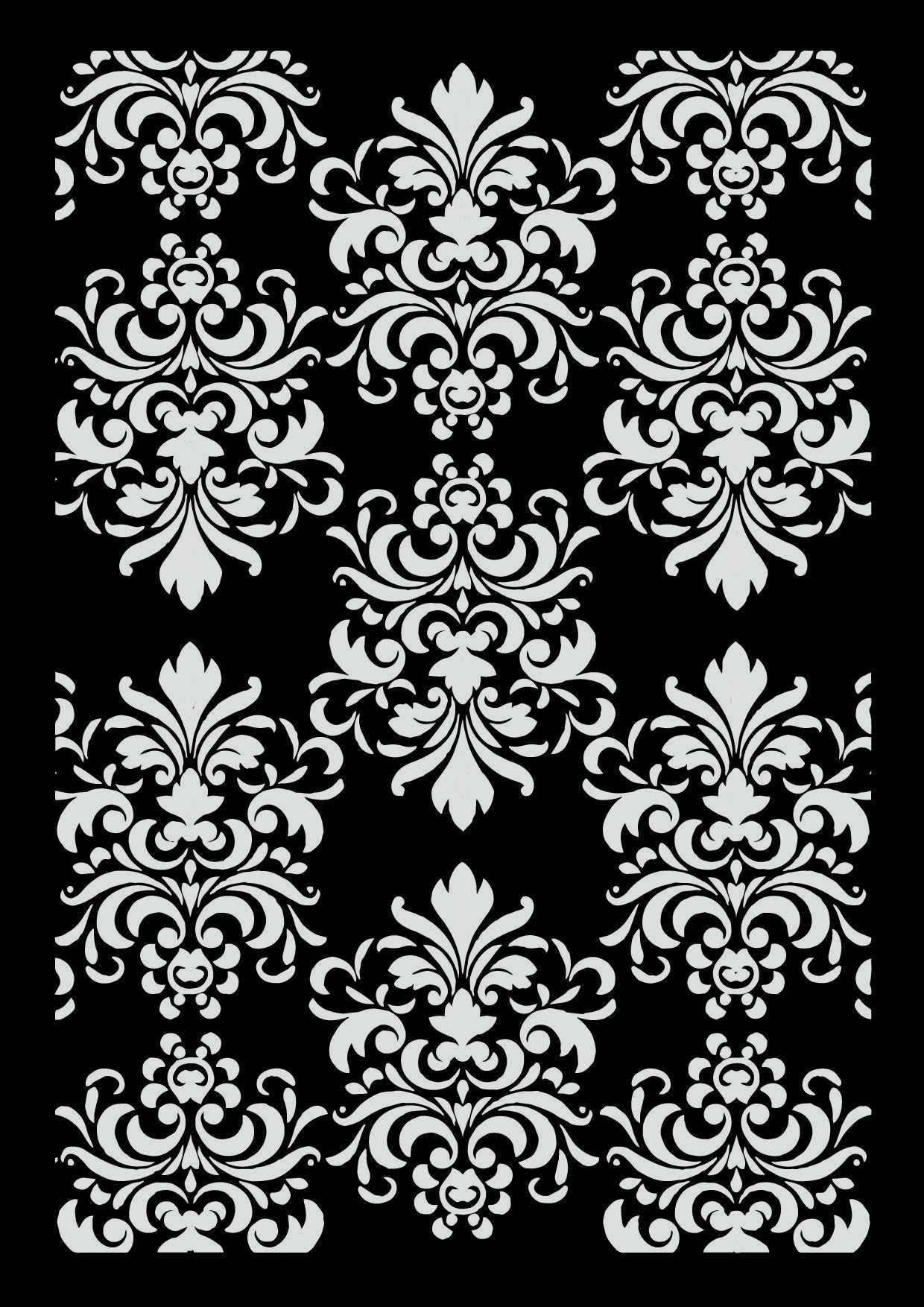 Spring Damask Stencil - Decoupage Queen