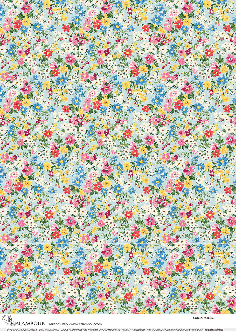 Spring Pastels Florals Pattern Rice Paper (2025TC363) - Calambour