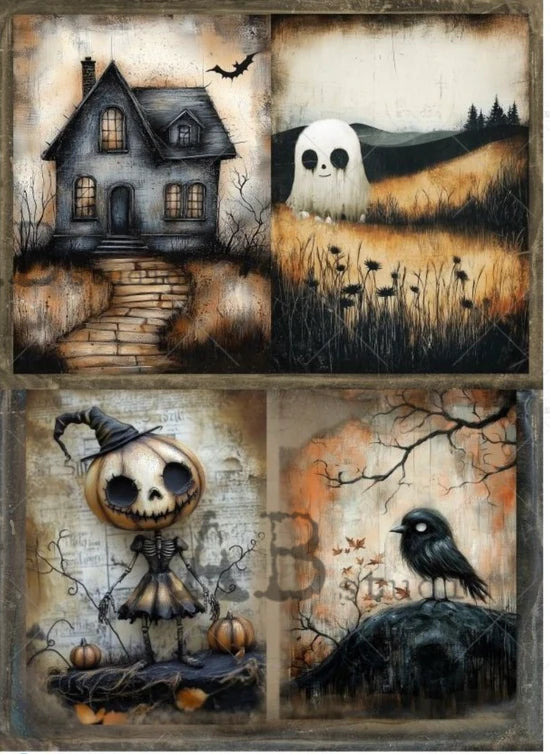 Haunted Whimsy Quartet (#ID854) Rice Paper - Milky Valley