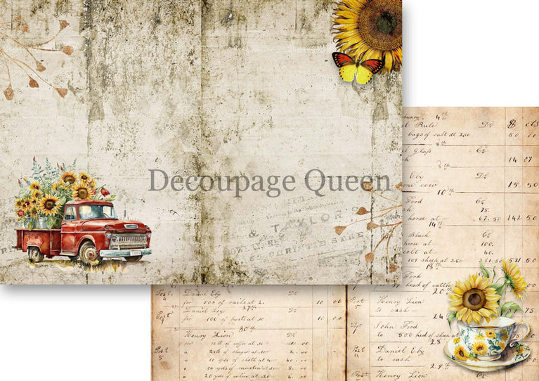 Sunflower Ephemera Journal Pack - Decoupage Queen