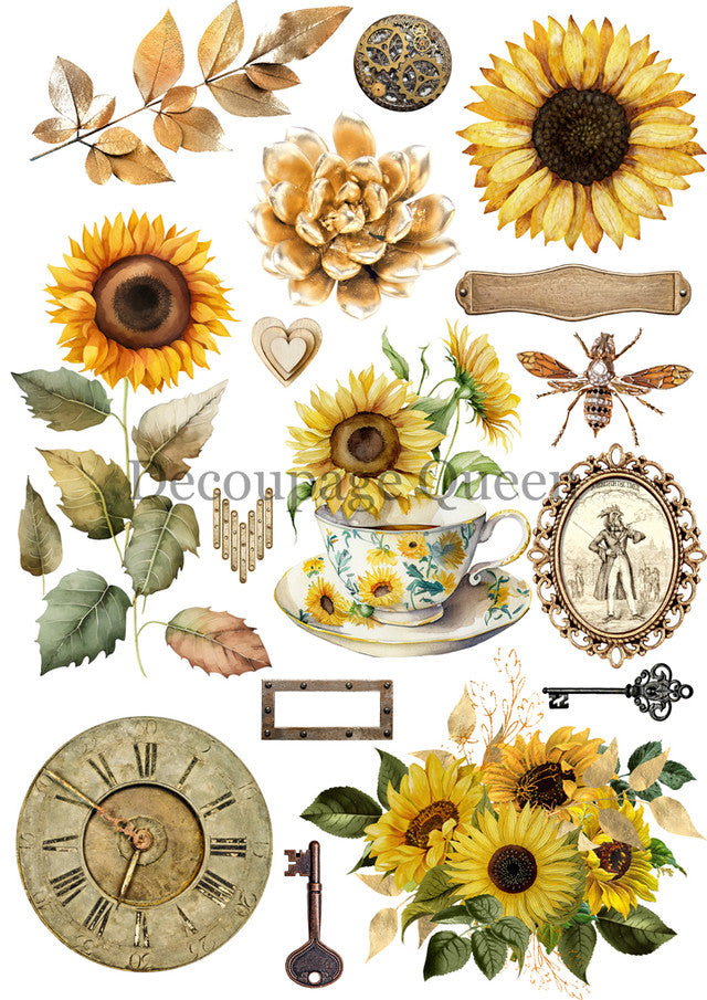 Sunflower Ephemera Journal Pack - Decoupage Queen