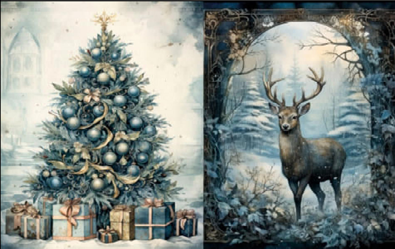 Blue Christmas 4 Rice Paper - LaBlanche
