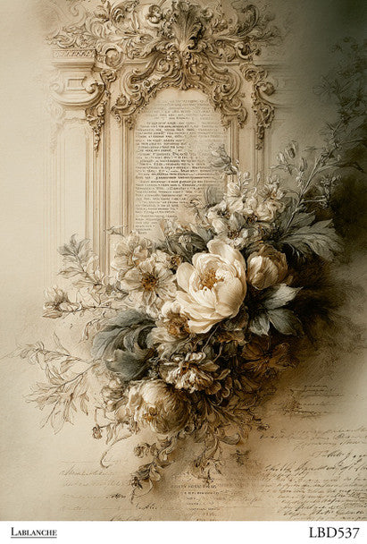 Baroque Floral Script Rice Paper - LaBlanche