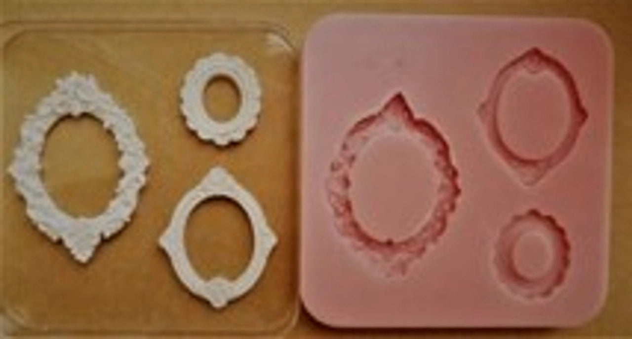 Mini Three Oval Frames Mould - Emlems