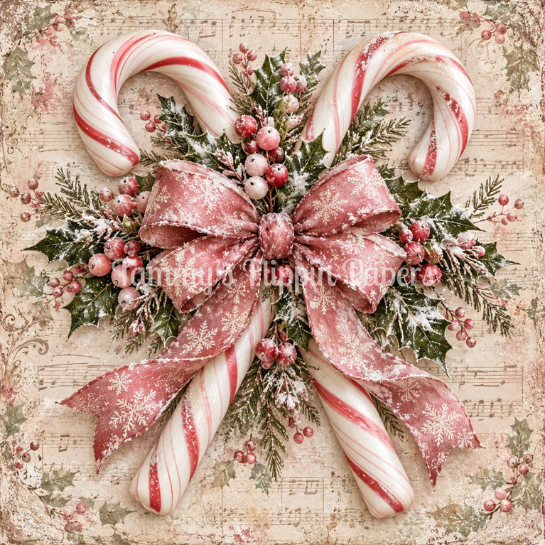 Pink Peppermint Kisses Decoupage Paper - Flippin Furniture