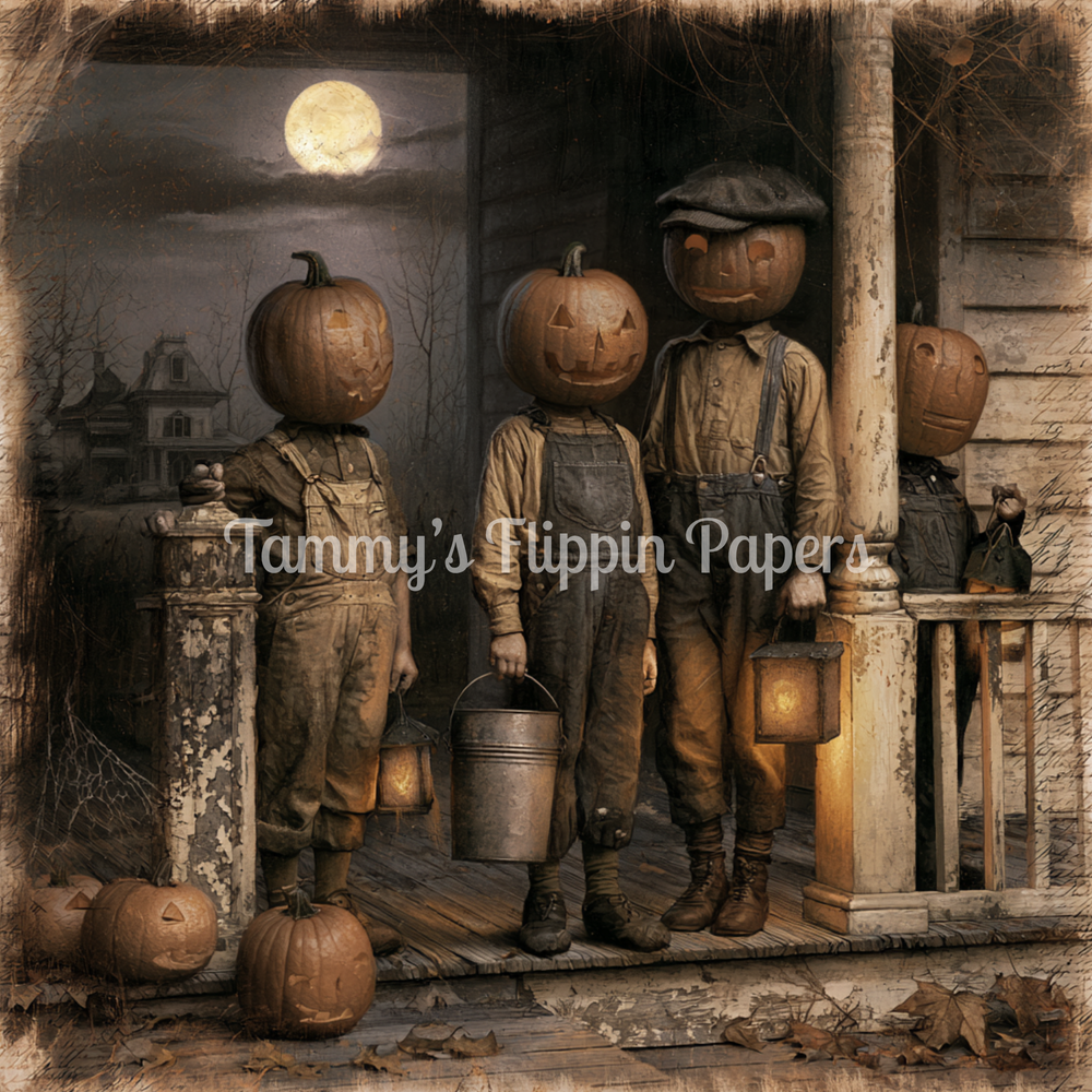 Porchlight Pumpkin Boys Decoupage Paper - Flippin Furniture