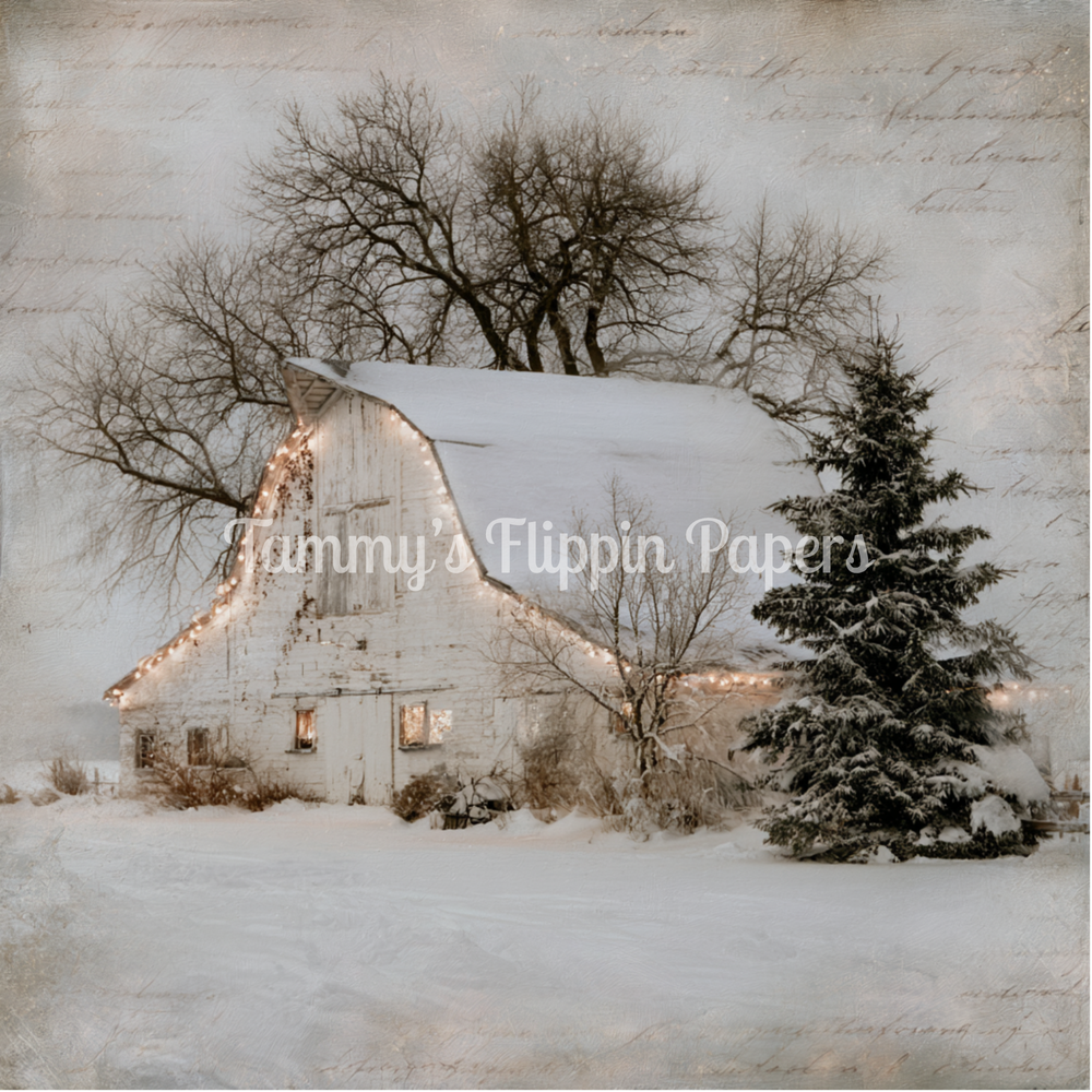 Country Christmas Barn Tissue Paper - Flippin Furniture